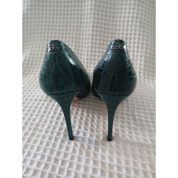 SAM EDELMAN Womens Green Crocodile Arch Support Breathable Padded Heels - Picture 6 of 8